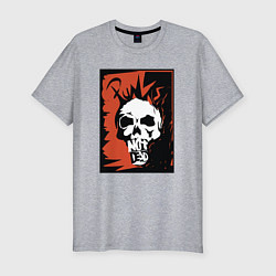 Футболка slim-fit Punks skull, цвет: меланж