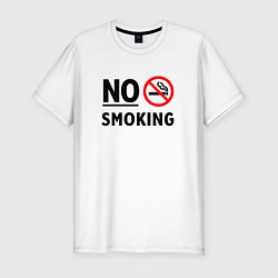 Футболка slim-fit No Smoking, цвет: белый