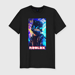 Футболка slim-fit Roblox cyberpunk style, цвет: черный