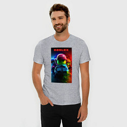 Футболка slim-fit Roblox lego style, цвет: меланж — фото 2