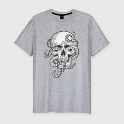 Футболка slim-fit Skull octopus, цвет: меланж