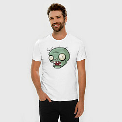 Футболка slim-fit PvZ Голова зомби, цвет: белый — фото 2