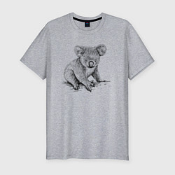Футболка slim-fit Коала сидит, цвет: меланж