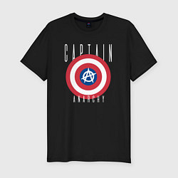 Футболка slim-fit Капитан анархия, цвет: черный