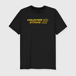 Футболка slim-fit Counter strike 2 yellow, цвет: черный