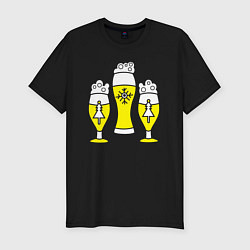 Футболка slim-fit New year beer, цвет: черный