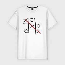 Футболка slim-fit Крестики-нолики игра, цвет: белый