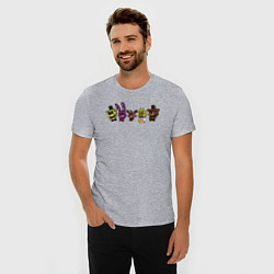 Футболка slim-fit FNAF головы, цвет: меланж — фото 2
