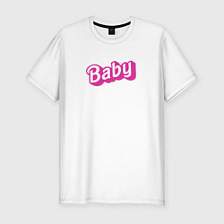 Футболка slim-fit Baby: pink barbie style, цвет: белый