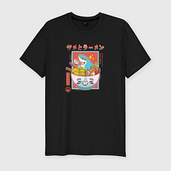 Футболка slim-fit Акула рамена, цвет: черный