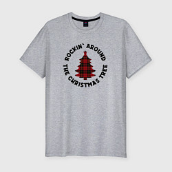 Футболка slim-fit Rocking around the christmas tree, цвет: меланж