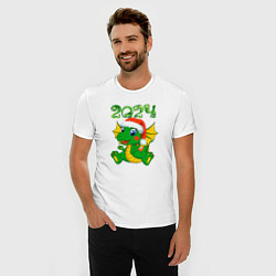 Футболка slim-fit Дракончик 20204, цвет: белый — фото 2