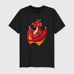 Футболка slim-fit Спортивный дракон, цвет: черный
