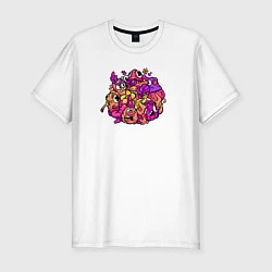 Футболка slim-fit Doodle, цвет: белый