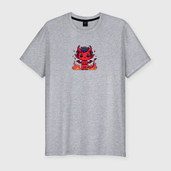 Футболка slim-fit Маленький бес, цвет: меланж