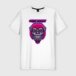 Футболка slim-fit Purple crazy monkey, цвет: белый