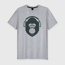 Футболка slim-fit Monkey music, цвет: меланж