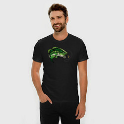 Футболка slim-fit Green fish, цвет: черный — фото 2