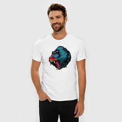 Футболка slim-fit Mandrill monkey, цвет: белый — фото 2