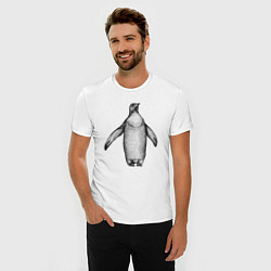 Футболка slim-fit Пингвин штрихами, цвет: белый — фото 2