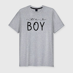 Футболка slim-fit Its a boy phrase, цвет: меланж