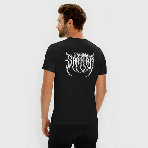 Мужская slim-футболка Death metal ImSHAITAN logo / Черный – фото 4