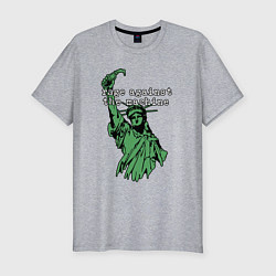 Футболка slim-fit Rage Against - statue of liberty, цвет: меланж