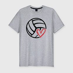 Футболка slim-fit Heart volleyball, цвет: меланж