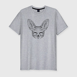 Футболка slim-fit Голова фенека, цвет: меланж