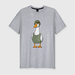 Футболка slim-fit Гусь воин, цвет: меланж