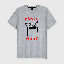 Футболка slim-fit Panic mode - котик, цвет: меланж