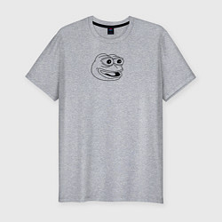Футболка slim-fit Веселый лягушонок мем, цвет: меланж