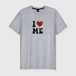 Футболка slim-fit I love me - heart y2k, цвет: меланж