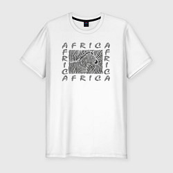 Футболка slim-fit Зебра из Африки, цвет: белый