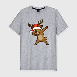 Футболка slim-fit Dabbing deer, цвет: меланж