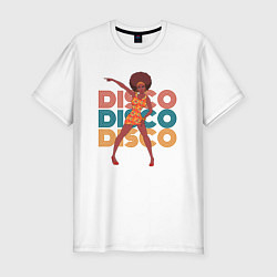 Футболка slim-fit Disco girl, цвет: белый