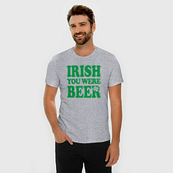 Футболка slim-fit Irish you were beer, цвет: меланж — фото 2