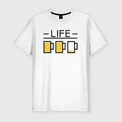 Футболка slim-fit Life beer, цвет: белый