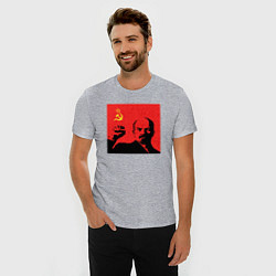 Футболка slim-fit Lenin in red, цвет: меланж — фото 2