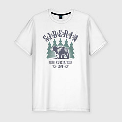Футболка slim-fit Сибирь - из России с любовью, цвет: белый