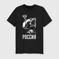 Футболка slim-fit Русский медведь, цвет: черный