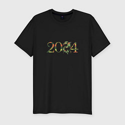 Футболка slim-fit 2024 год дракона символ, цвет: черный