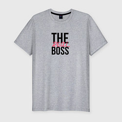 Мужская slim-футболка The real boss