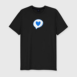 Футболка slim-fit The blue heart message, цвет: черный