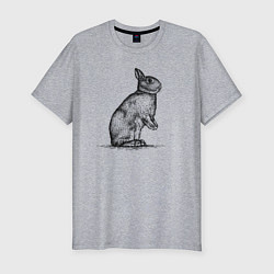 Футболка slim-fit Заяц в профиль, цвет: меланж
