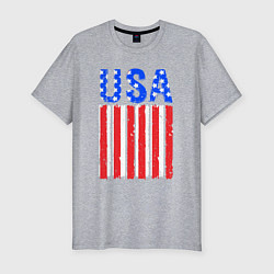 Футболка slim-fit America flag, цвет: меланж