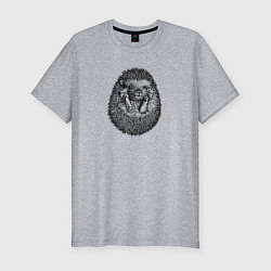 Мужская slim-футболка Ежик свернулся клубком