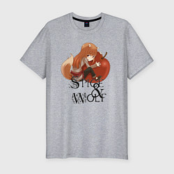 Футболка slim-fit Волчица и яблоко, цвет: меланж