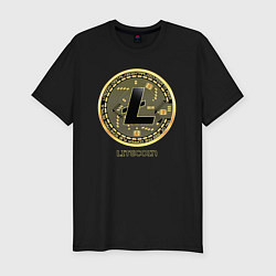 Футболка slim-fit Litecoin крипта, цвет: черный