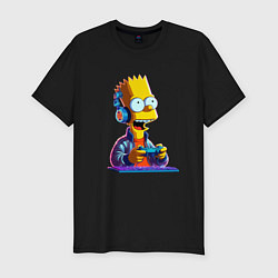 Футболка slim-fit Bart is an avid gamer, цвет: черный